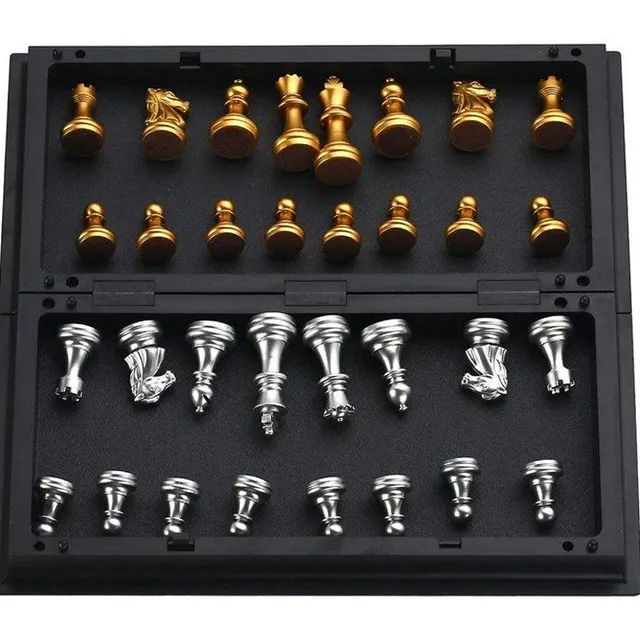Mágneses arany és ezüst sakk 25x25 cm
