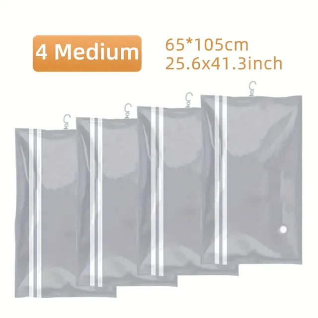 4pc Vacuum storage bags for hanging clothes, Large capacity, Household organization, For suits, Dress - Save space