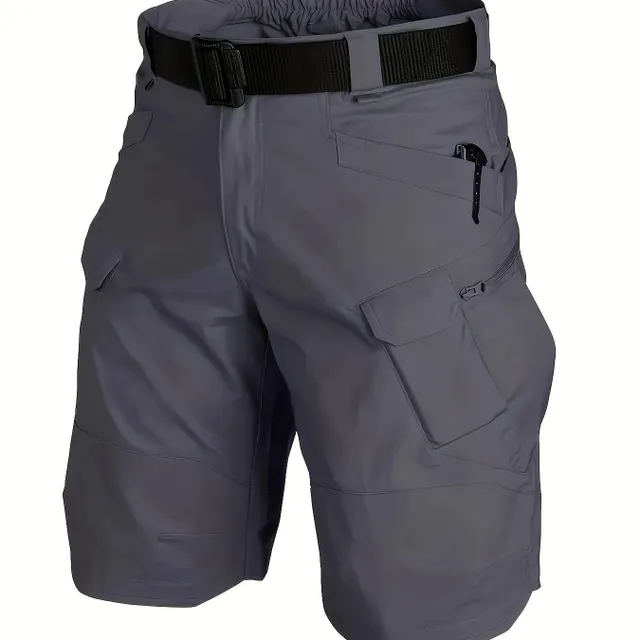 Male multifunctional tactical shorts - waterproof outdoor cargo shorts with pockets, ideal for hiking and trekking