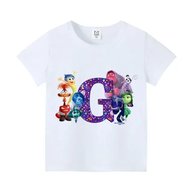 T-shirt enfant à manches courtes avec impression de lettres et personnages du film Vice-Versa 2 - Inside Out 2