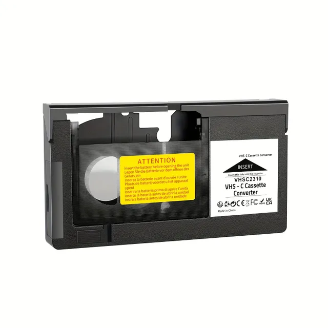 Adapter for converting VHS-C cartridges: From VHS to VHS-C (non compatible with MiniDV/Hi8)