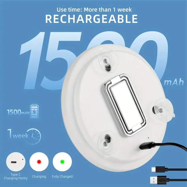 Miroir de maquillage de voyage rechargeable avec éclairage LED et grossissement - miroir de poche