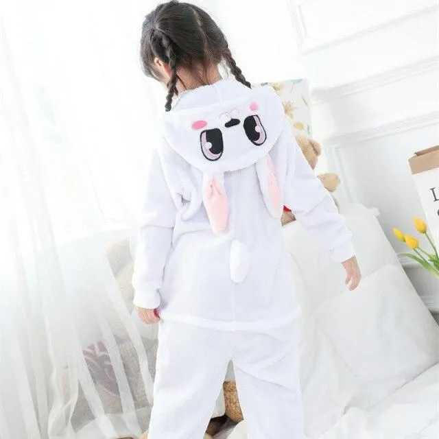 Children's pajama jumpsuit with hood