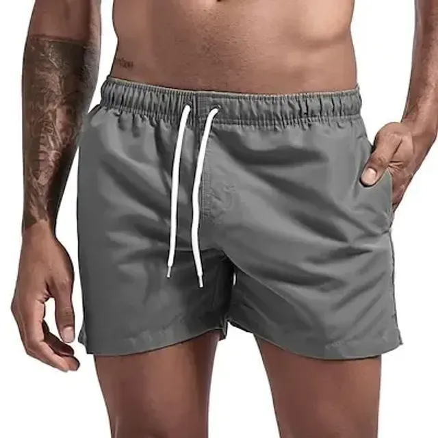 Men's swim shorts with quick-drying material and pockets