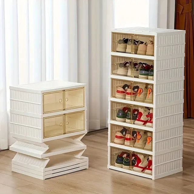 Folding shoe with more floors, plastic boot storage boxes, exhibition boot collection box, economical home organizer