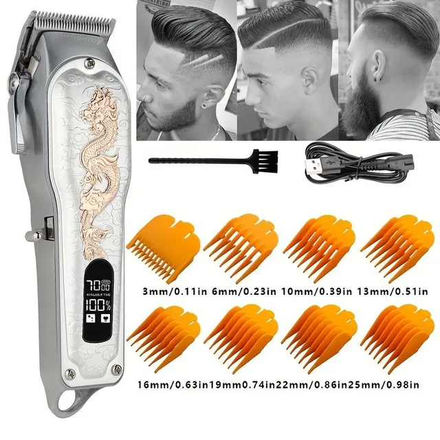 Professional USB charging hair clipper with LCD display and oil head
