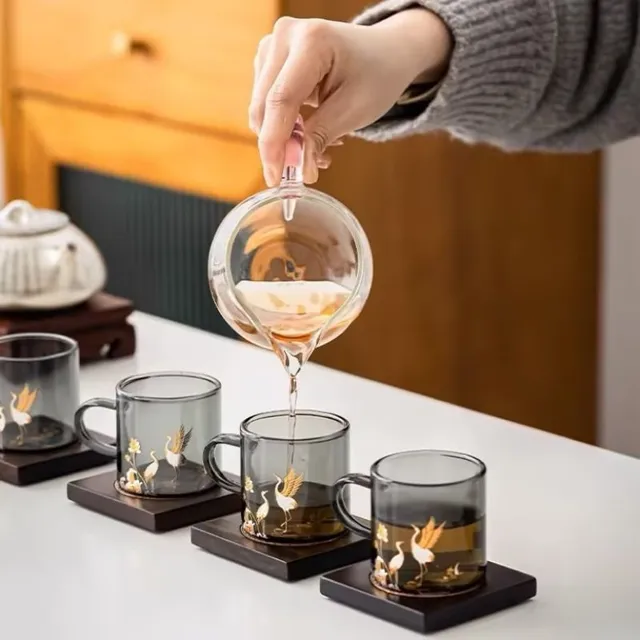 Tasse à thé en verre élégante et résistante à la chaleur