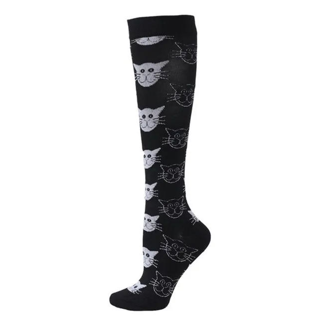 Compression high socks with various motifs