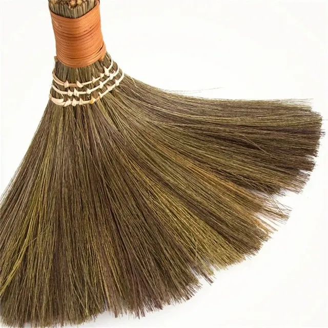 Natural wooden broom