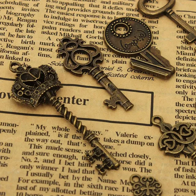 Set of antique bronze keys