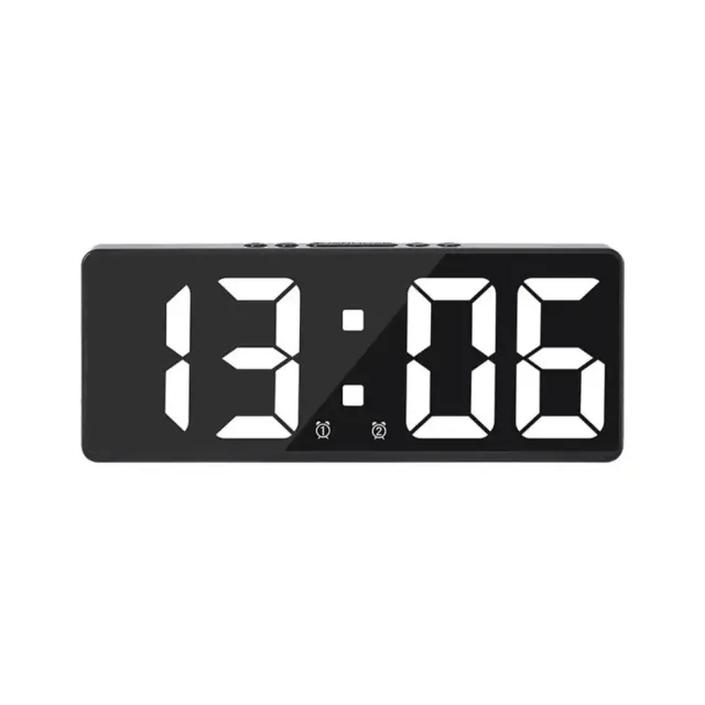 Digital alarm clock with LED display and temperature