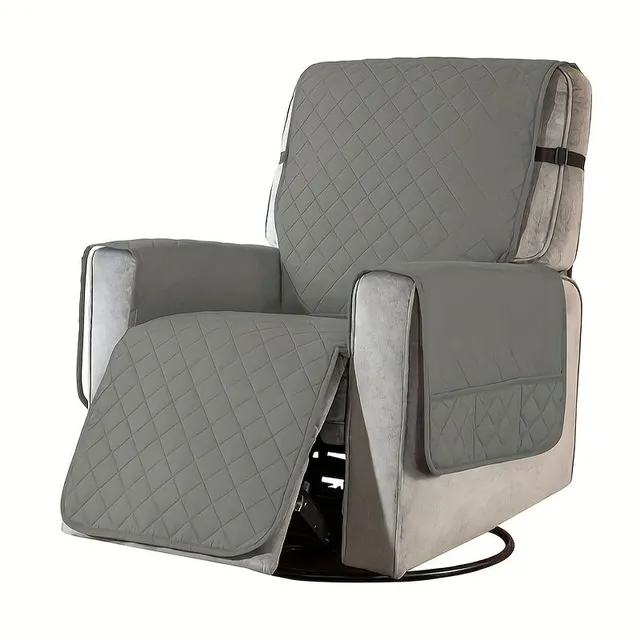 Double-sided washable armchair cover with legrest, furniture guard with adjustable elastic straps