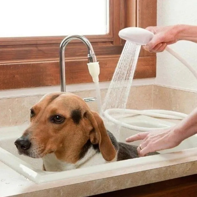 Shower attachment for washing dogs