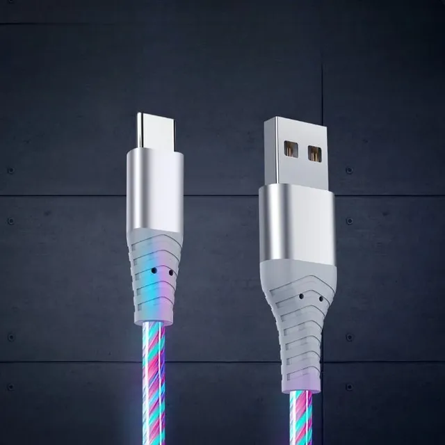 Rýchla nabíjačka USB s LED podsvietením - micro USB