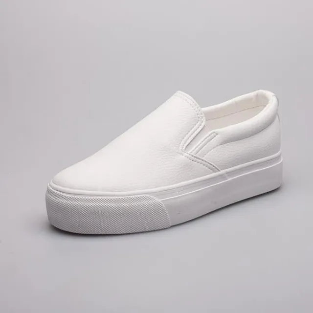 Dámské koženkové letní slip on boty