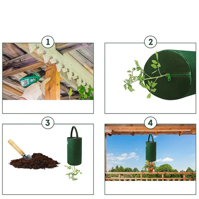 Hanging home grower for tomatoes, cucumbers and other vegetables