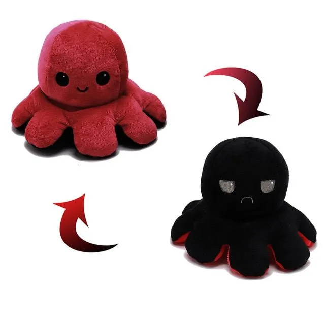 Reversible mood changing stuffed animal - octopus