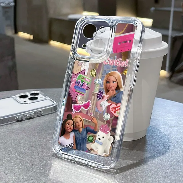 Husă de protecție transparentă și design pentru telefonul mobil iPhone cu un motiv cool Barbie