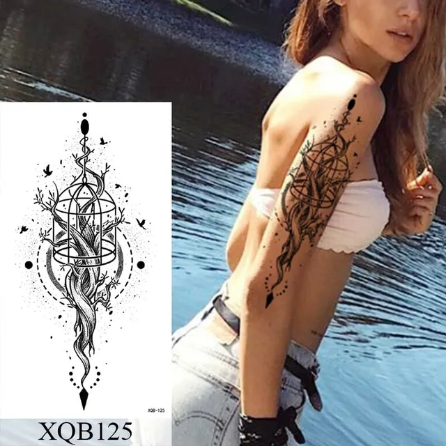 Women's waterproof fake tattoo on upper arm