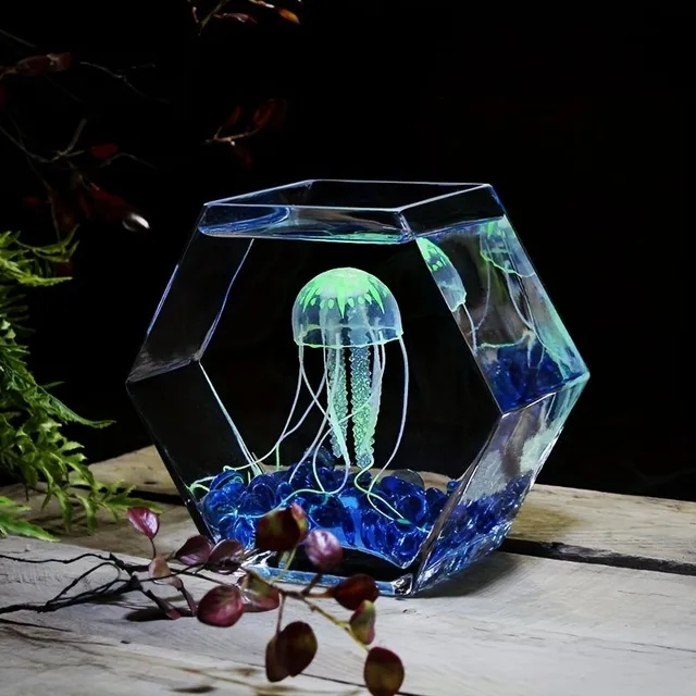 Creative Hexagonal Glass Fish Tank Fish Tank Vase Table Fish Tank Transparent Small Fish Tank