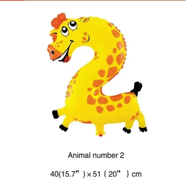 Animal Birthday Balloons - NUMBERS