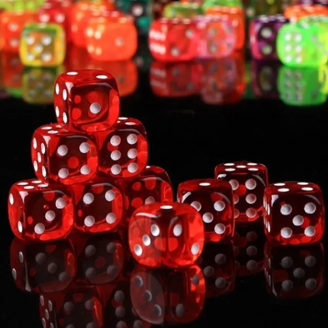 Pestrofarebné hracie kocky 10 ks cervena