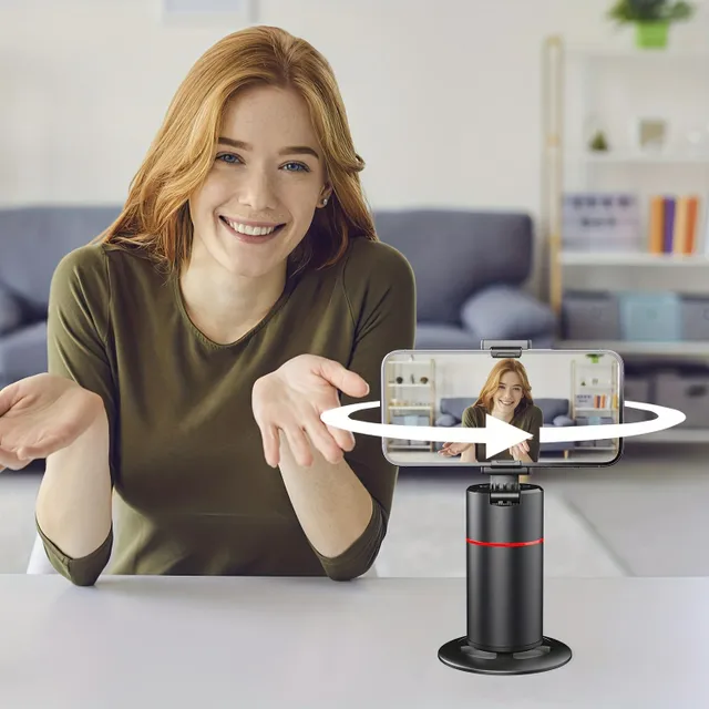 Smart 360° Panorama Table Stativ with Following Motion for Mobile Phones and Live Streams on Douyin with AI Appreciation Face