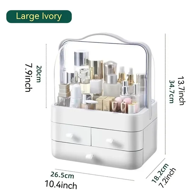 Spectacular cosmetic organizer with large capacity, storage boxes and drawers