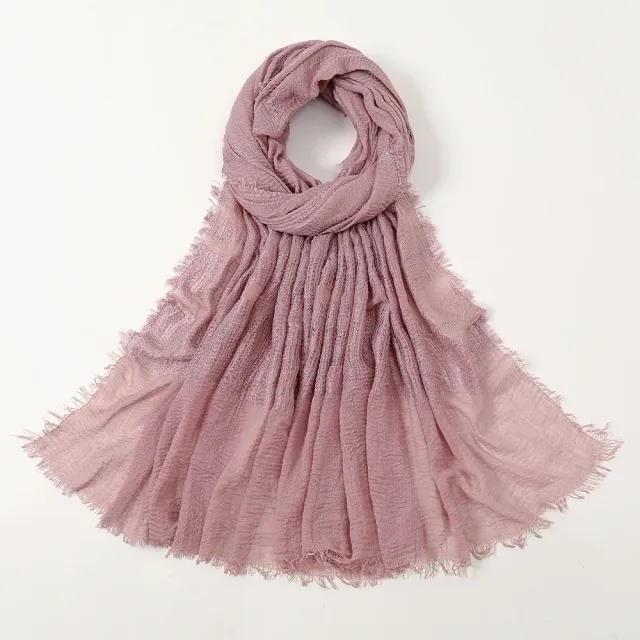 Women's autumn/winter cotton scarf, single colour and in size 90x180 cm