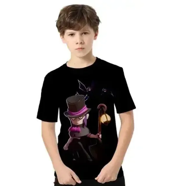 Kids short sleeve shirt with prints of popular Brawl Stars characters