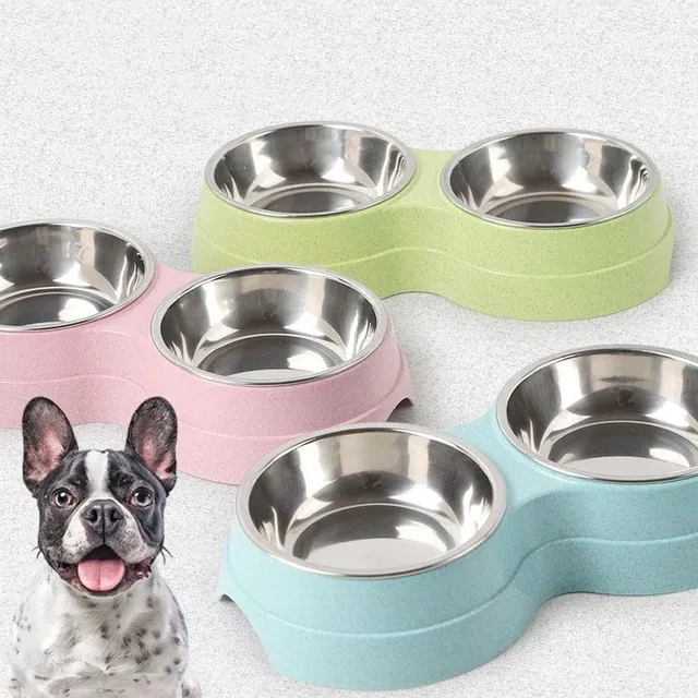 Double bowl for dogs and cats