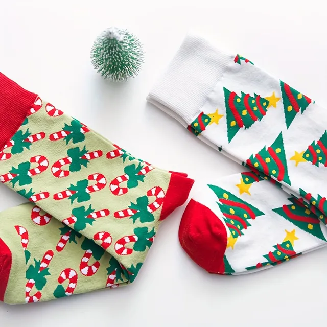 Christmas socks with printing, comfortable and cute socks up to half calves