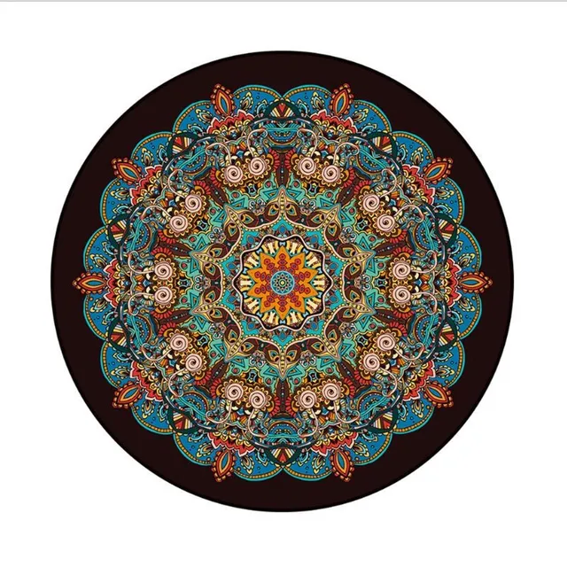 Round carpet in bohemian style