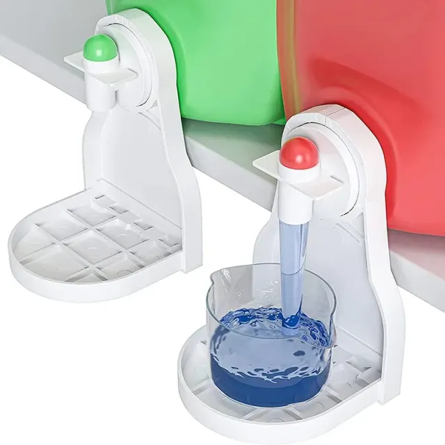 Folding plastic liquid household detergent holder, resistant to spilling and dripping