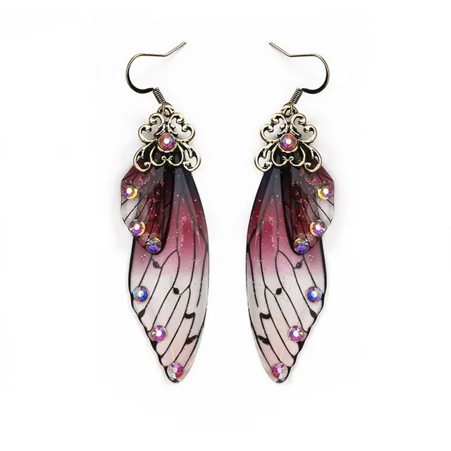 Earrings with butterfly wings