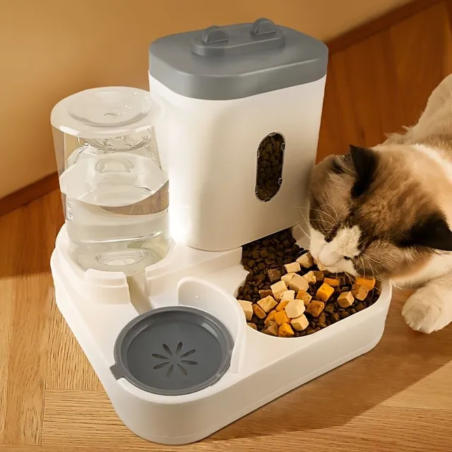 Cute earful automatic feeder 2v1 for cats with dish for food and water