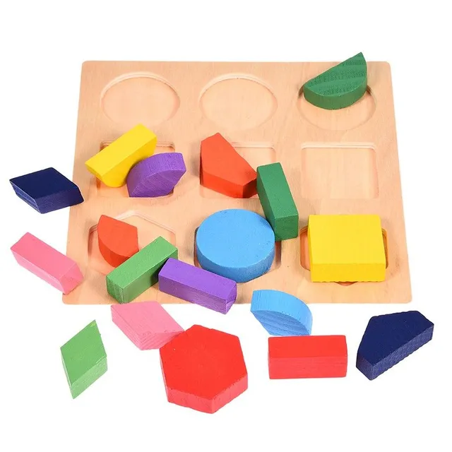 Wooden puzzle geometric shapes J628