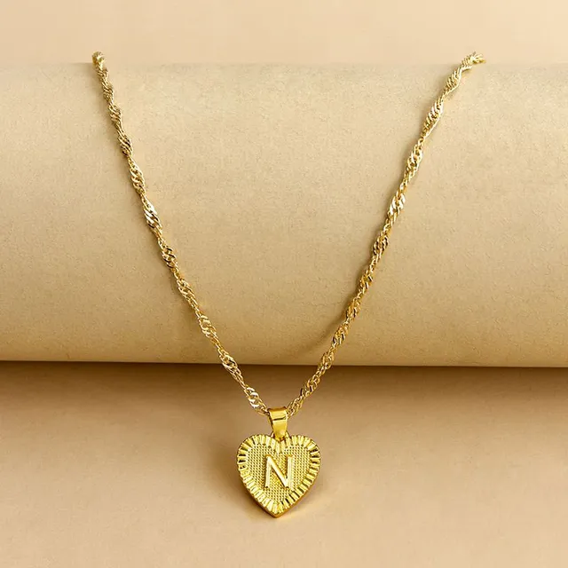 Ladies' necklace with initial in the heart