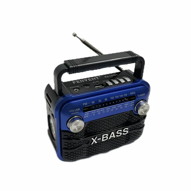 Portable FM radio with flashlight - multifunctional for home and outdoor use