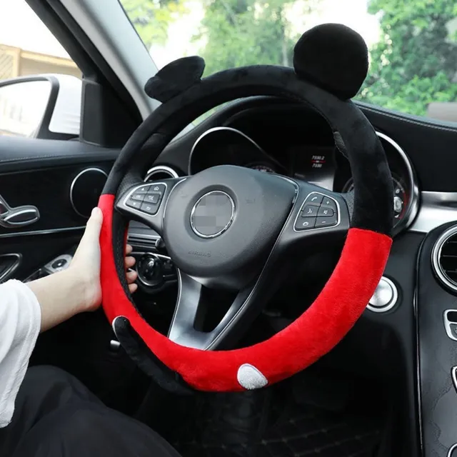 Cute plush steering wheel cover - popular cartoon characters