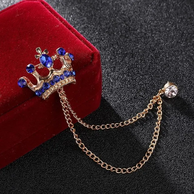 Broșă de lux pentru bărbați cu coroană Royal