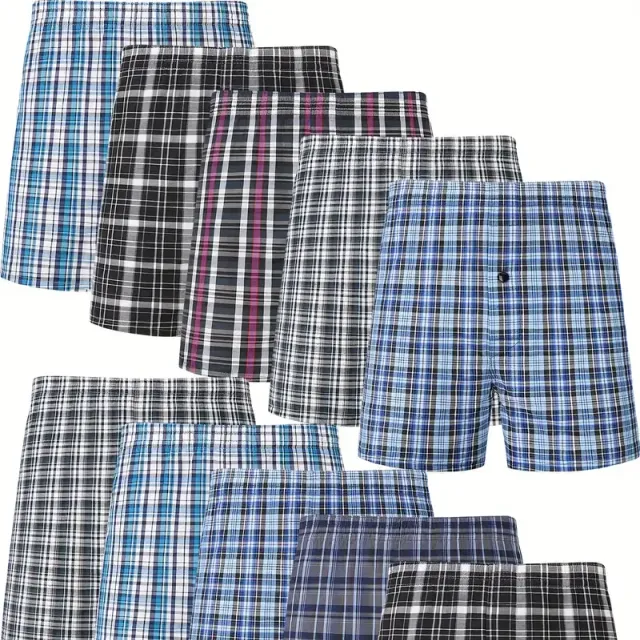 6/10 male woven boxers with elastic tape - Random Color