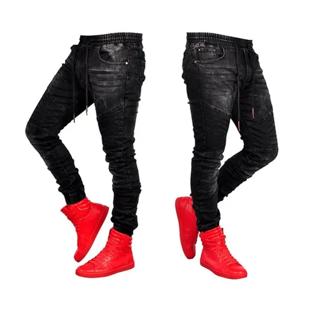 Men's jeans with drawstring waist Denim