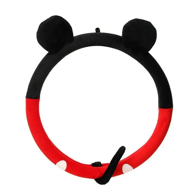 Cute plush steering wheel cover - popular cartoon characters