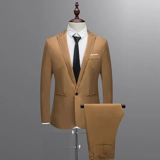 Men's slim fit suit in different colours - set of trousers, jacket and waistcoat