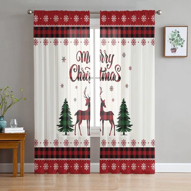 Christmas curtain with thematic motifs - various types