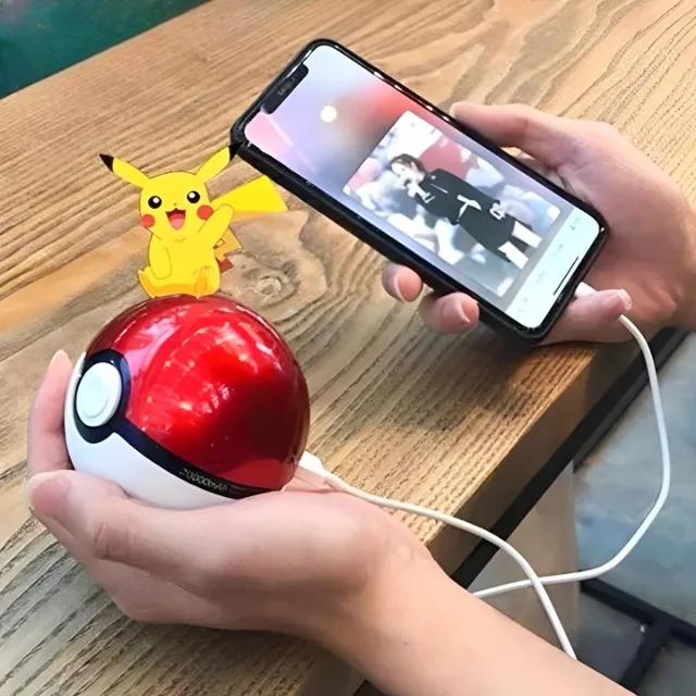 Štýlová Powerbanka v Okrúhlom Pokéballe z Pokémonových rozprávok