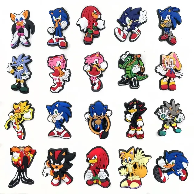 Children's rubber accessories for perforated foam shoes in the design of the Sonic hedgehog