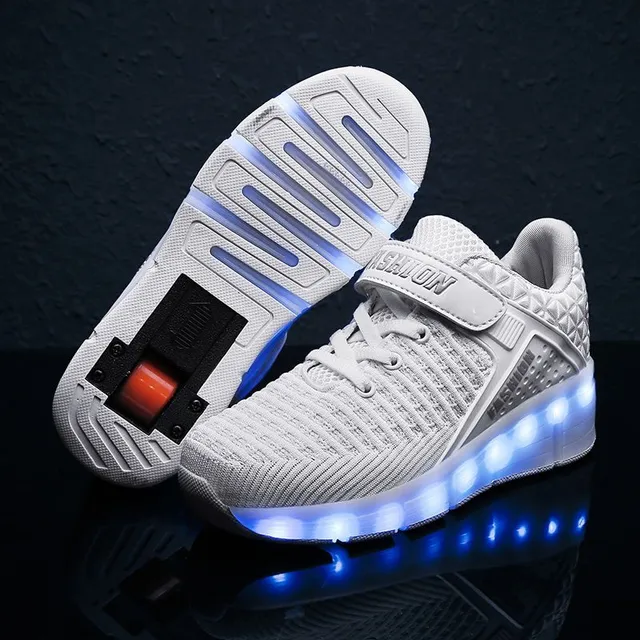Luxury glowing shoes with wheels