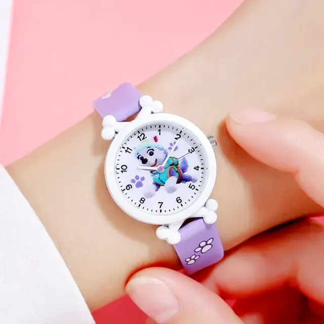 Baby analog watches in color according to heroes fairy tales Paw patrol